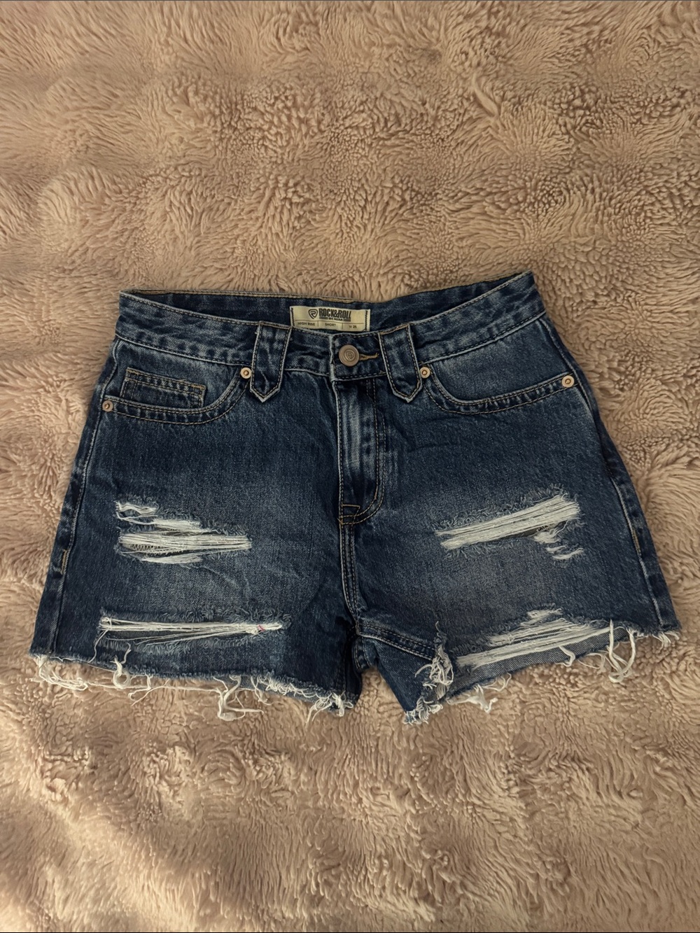rock & roll high waisted denim shorts